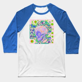 floral skull in pink landscape ecopop Baseball T-Shirt